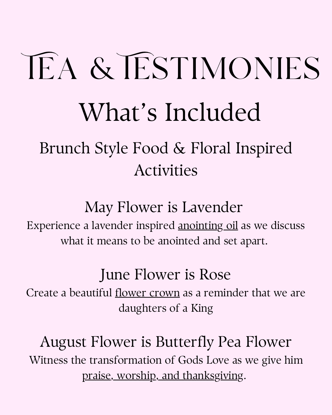 Tea & Testimonies